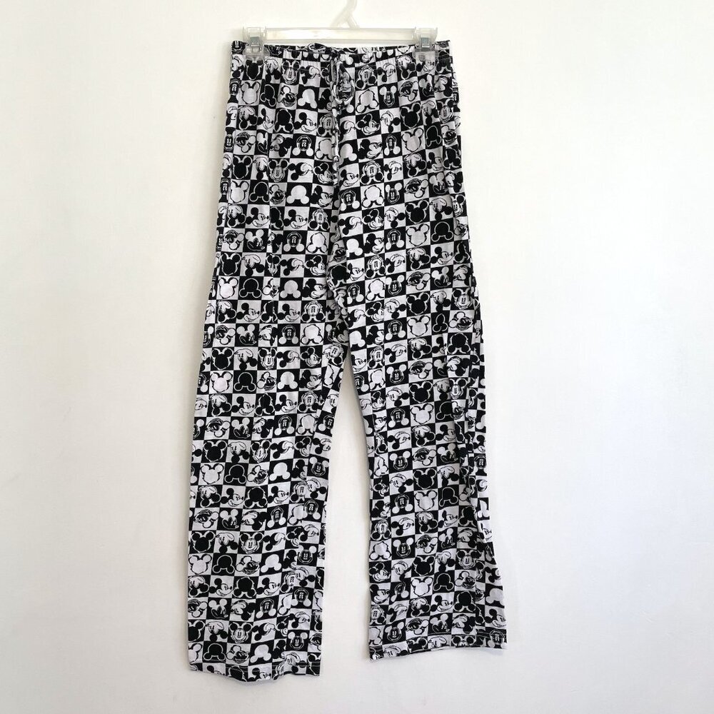 DISNEY x JERRY LEIGH Mickey Mouse Checker Print Lounge Pajama Pant Checkered JRS - Picture 2 of 16